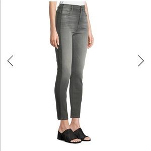 MOTHER Swooner gray and black wash denim jeans